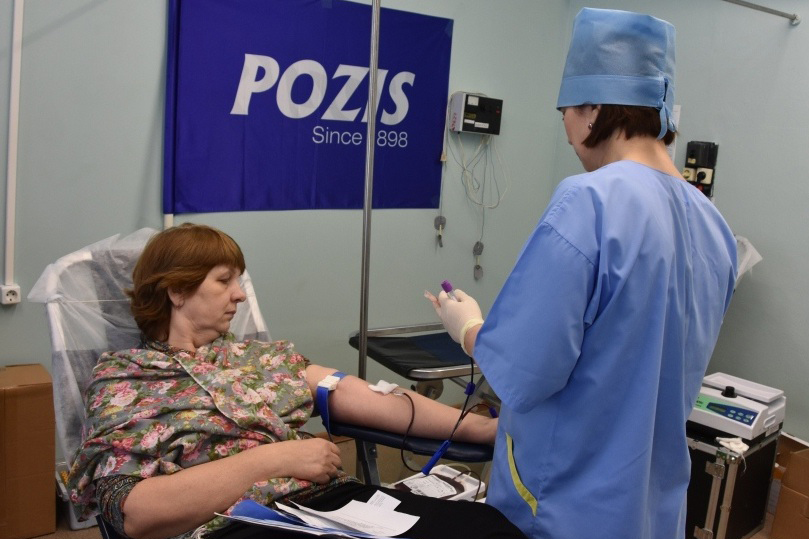 Донорская акция на заводе Pozis 
