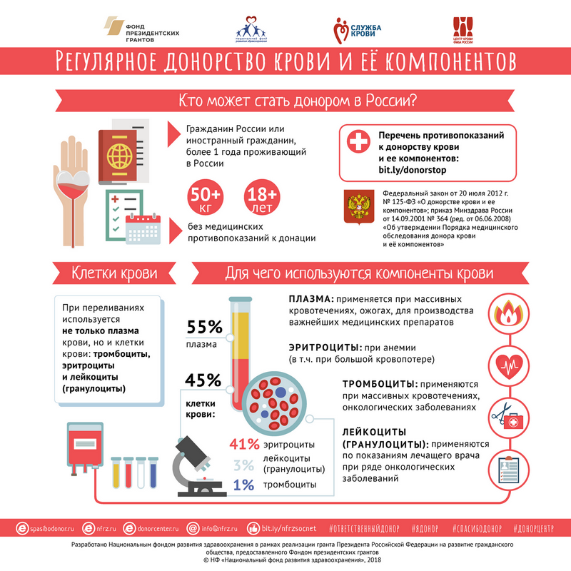 О донорстве крови в инфографике  